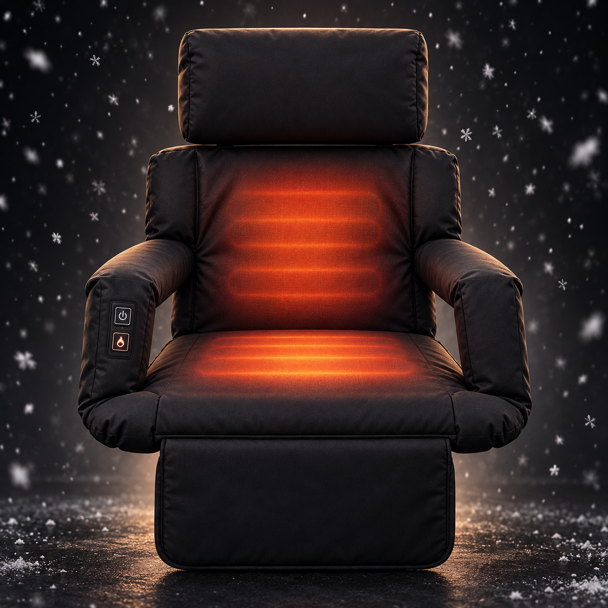 Fire Seat heating seat and backrest in the snow